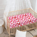 Red And Pink Lips Pattern Print Baby Crib Sheet