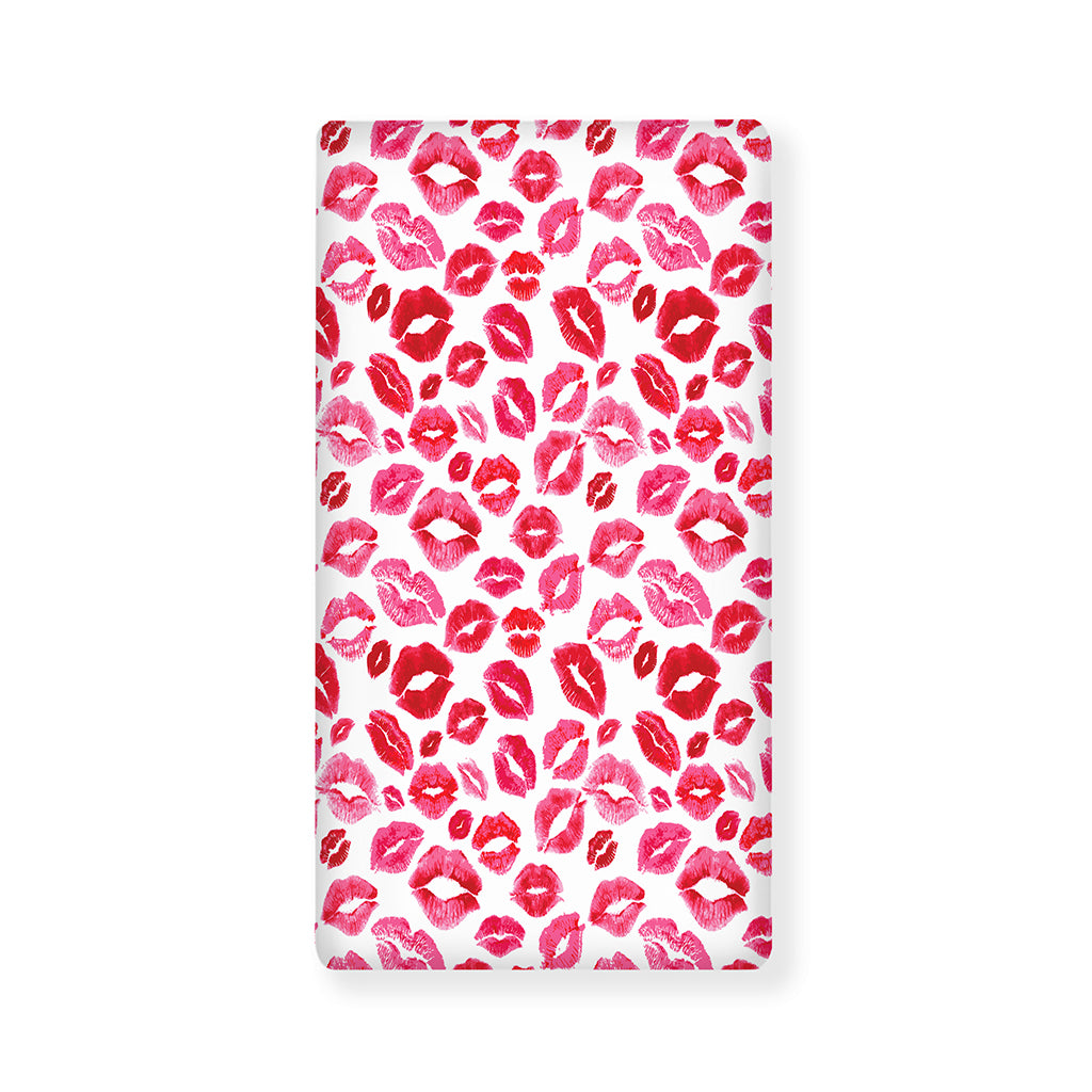 Red And Pink Lips Pattern Print Baby Crib Sheet