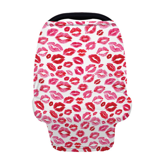 Red And Pink Lips Pattern Print Baby Seat Cover