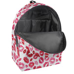 Red And Pink Lips Pattern Print Backpack