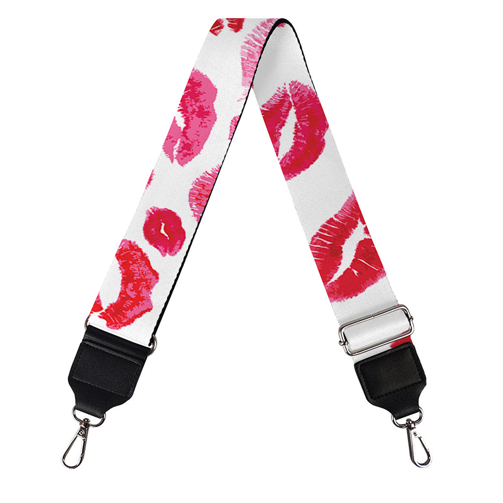 Red And Pink Lips Pattern Print Bag Strap