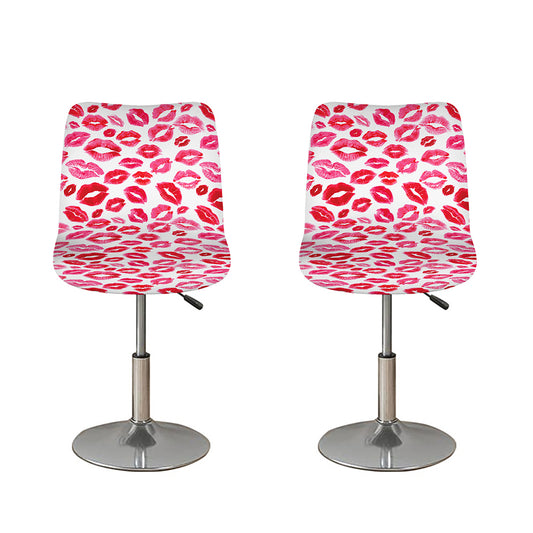 Red And Pink Lips Pattern Print Bar Stool Covers