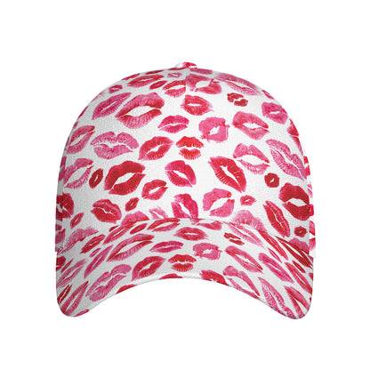 Red And Pink Lips Pattern Print Baseball Cap