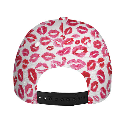 Red And Pink Lips Pattern Print Baseball Cap