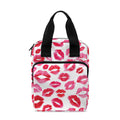 Red And Pink Lips Pattern Print Bible Tote Bag