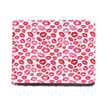 Red And Pink Lips Pattern Print Bifold Wallet