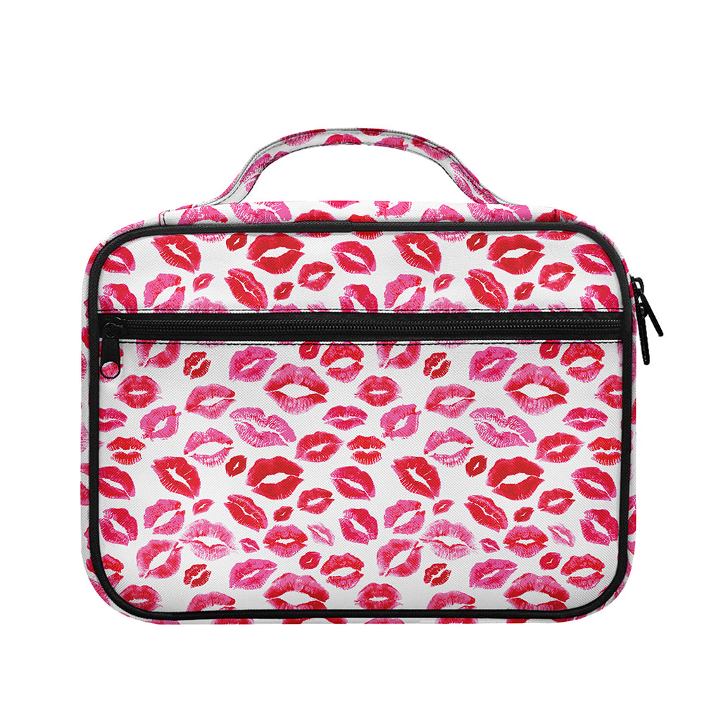 Red And Pink Lips Pattern Print Briefcase Bible Bag