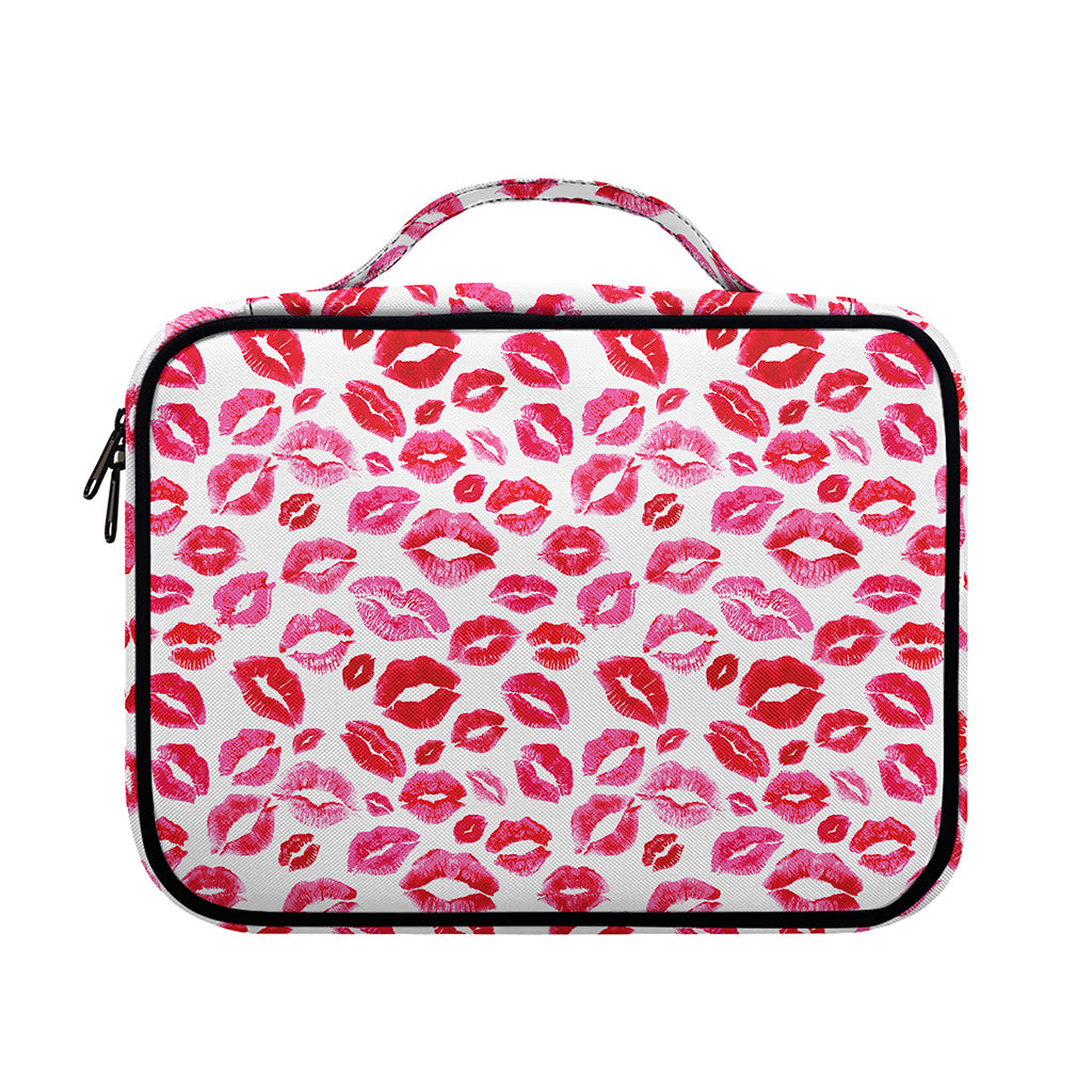 Red And Pink Lips Pattern Print Briefcase Bible Bag