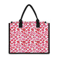 Red And Pink Lips Pattern Print Canvas Tote Bag