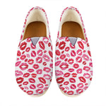 Red And Pink Lips Pattern Print Casual Shoes