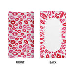 Red And Pink Lips Pattern Print Changing Pad Cover