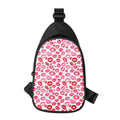 Red And Pink Lips Pattern Print Sling Bag