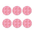 Red And Pink Lips Pattern Print Coaster Set