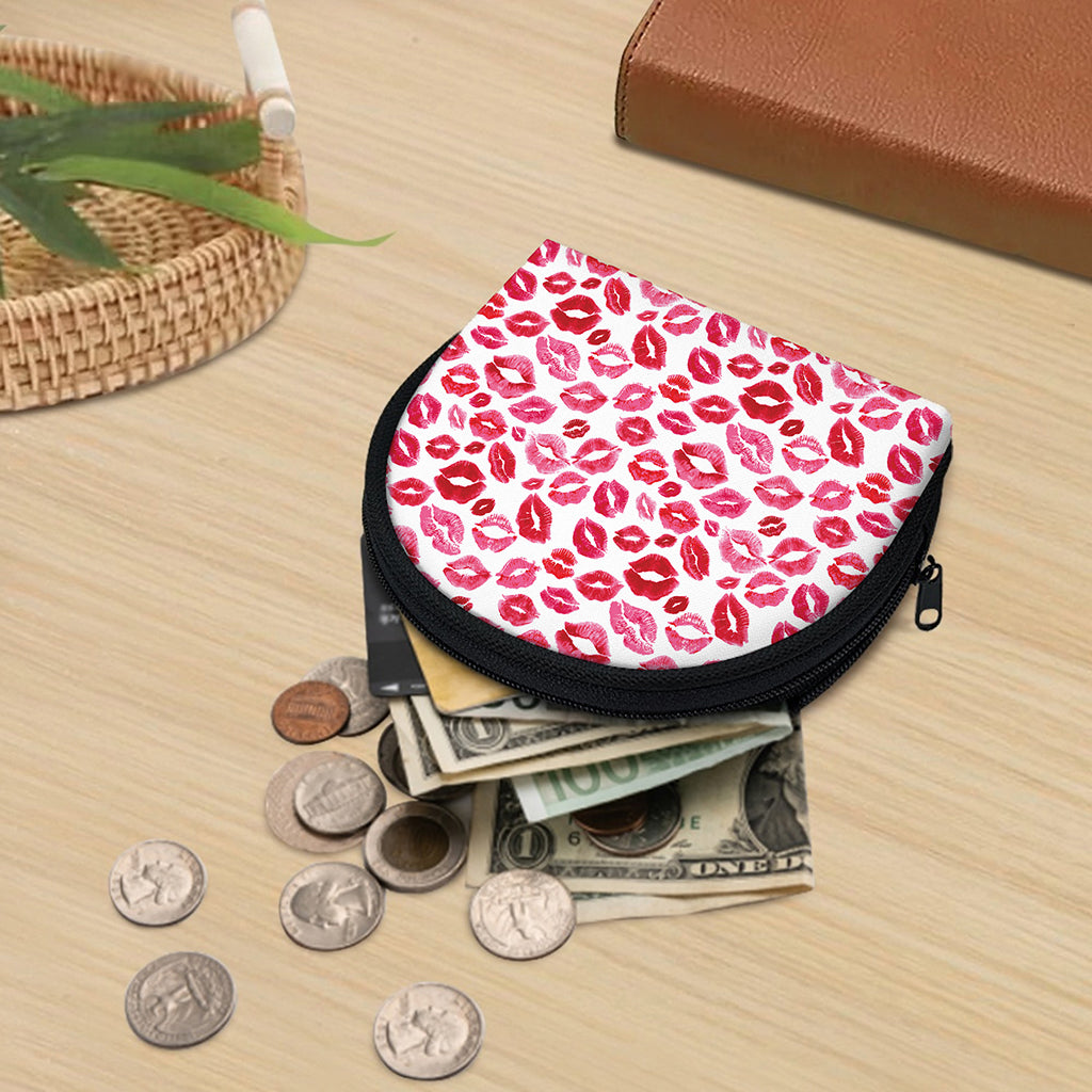 Red And Pink Lips Pattern Print Coin Purse