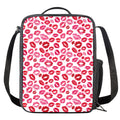 Red And Pink Lips Pattern Print Crossbody Lunch Bag