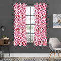 Red And Pink Lips Pattern Print Grommet Curtain Panels