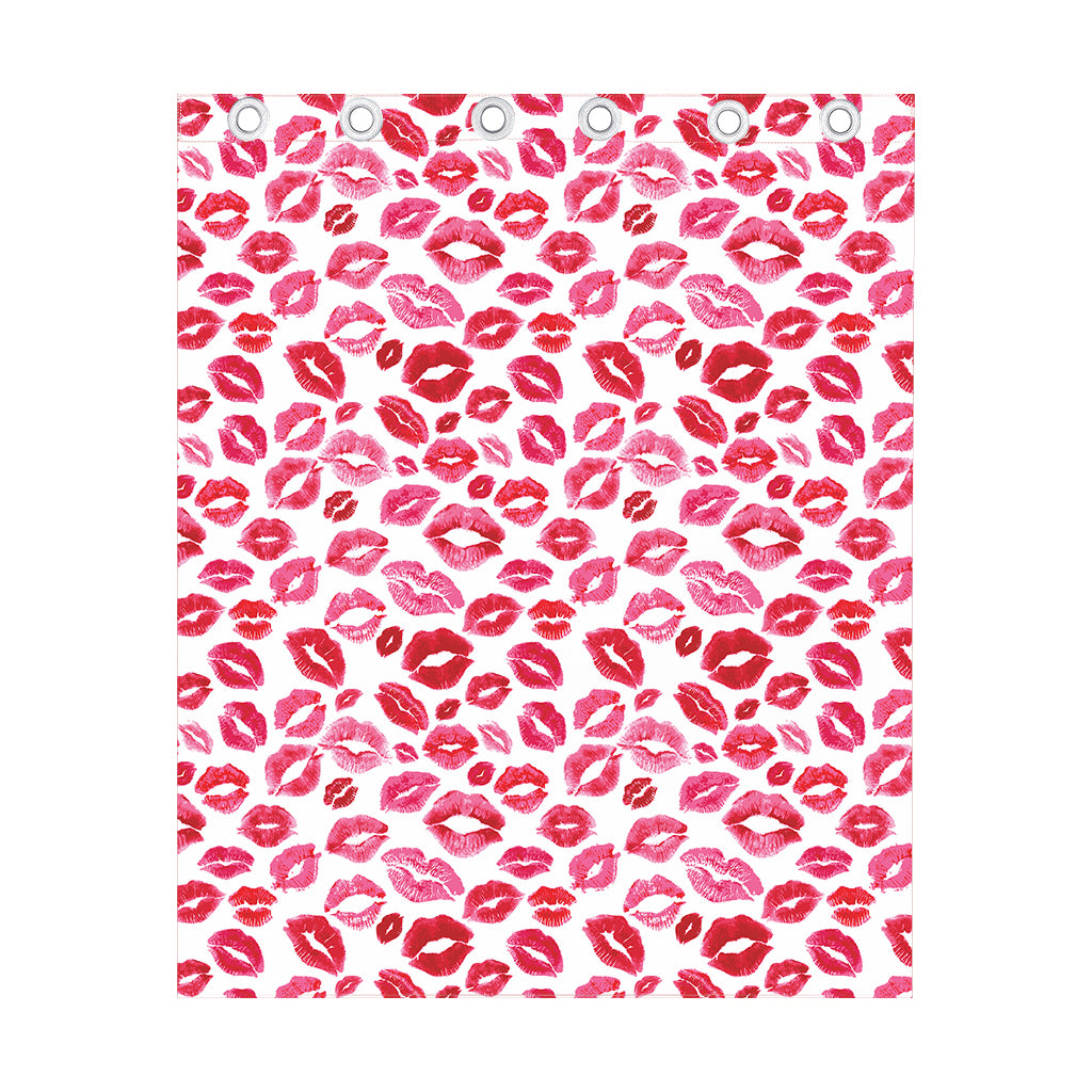 Red And Pink Lips Pattern Print Curtain