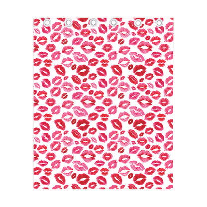 Red And Pink Lips Pattern Print Curtain
