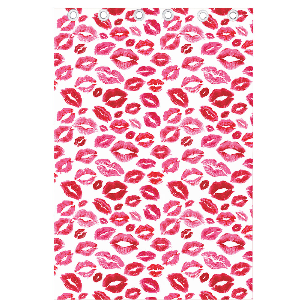 Red And Pink Lips Pattern Print Curtain