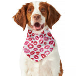 Red And Pink Lips Pattern Print Dog Bandana
