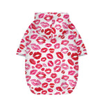 Red And Pink Lips Pattern Print Dog Zip Up Hoodie