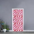 Red And Pink Lips Pattern Print Door Sticker