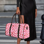 Red And Pink Lips Pattern Print Duffle Bag