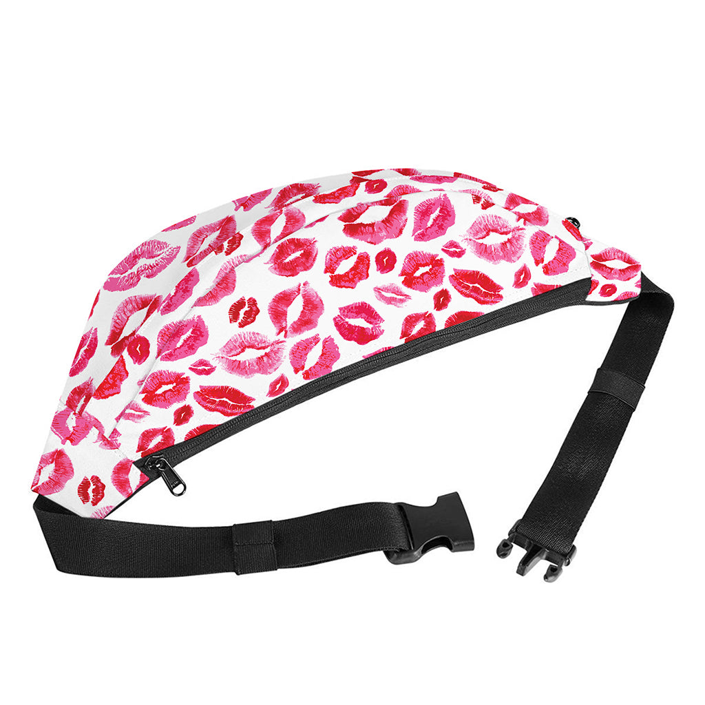 Red And Pink Lips Pattern Print Fanny Pack