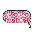 Red And Pink Lips Pattern Print Glasses Case