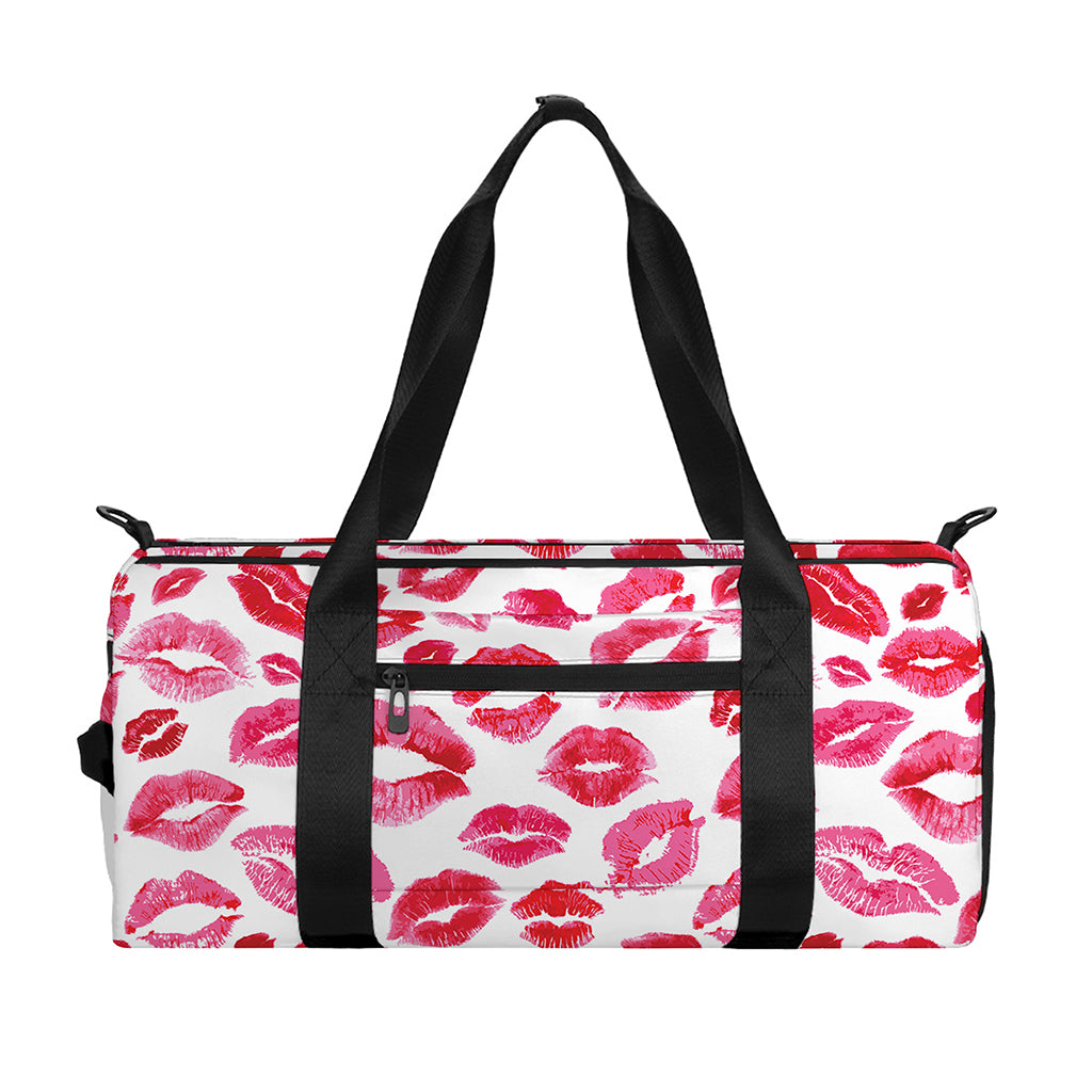 Red And Pink Lips Pattern Print Gym Bag