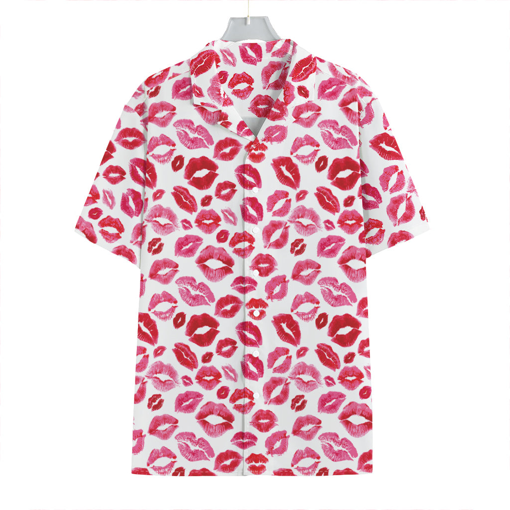 Red And Pink Lips Pattern Print Hawaiian Shirt