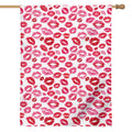 Red And Pink Lips Pattern Print House Flag