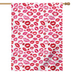 Red And Pink Lips Pattern Print House Flag