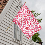 Red And Pink Lips Pattern Print House Flag