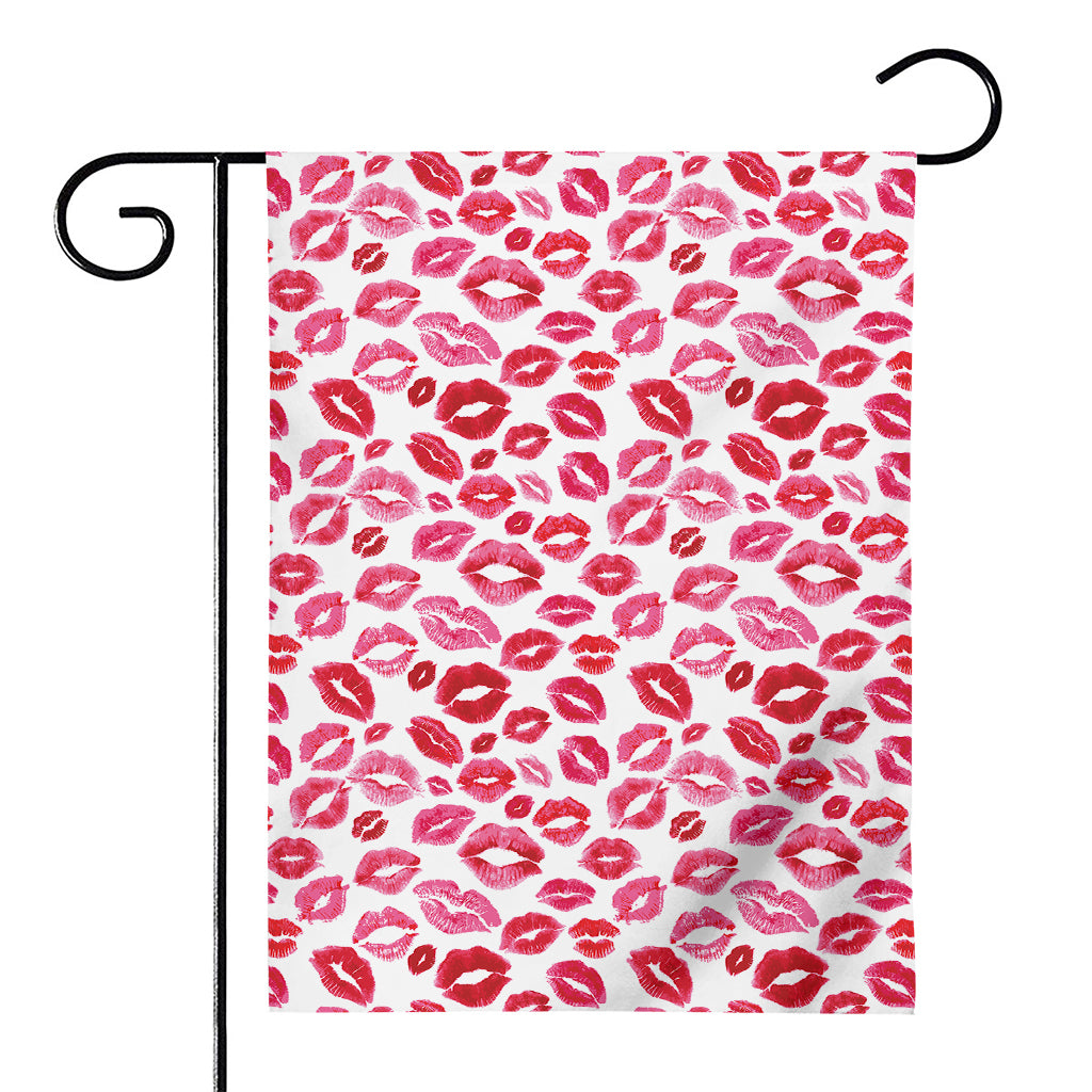 Red And Pink Lips Pattern Print House Flag