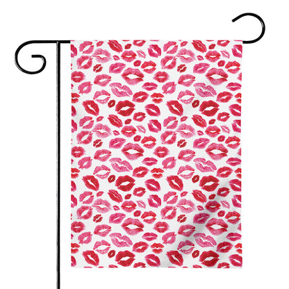 Red And Pink Lips Pattern Print House Flag