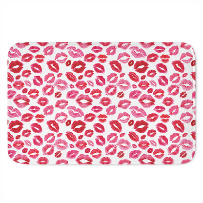 Red And Pink Lips Pattern Print Indoor Door Mat