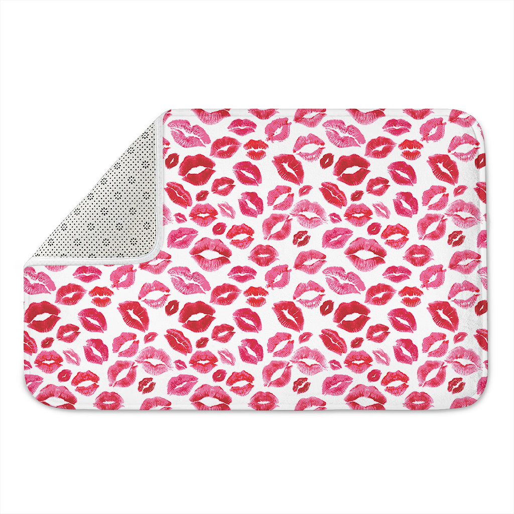 Red And Pink Lips Pattern Print Indoor Door Mat