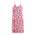Red And Pink Lips Pattern Print Jersey Midi Cami Dress