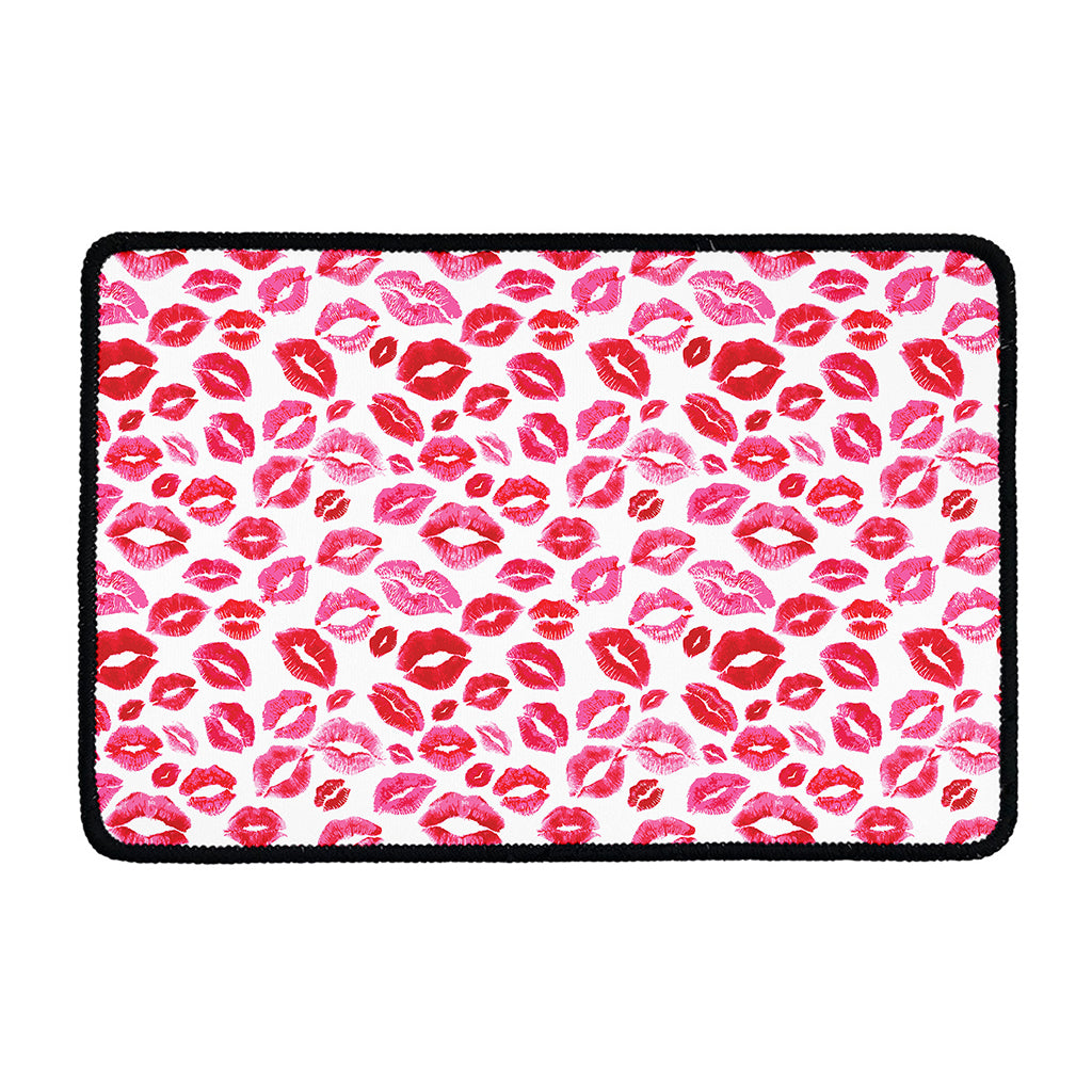 Red And Pink Lips Pattern Print Kitchen Mat