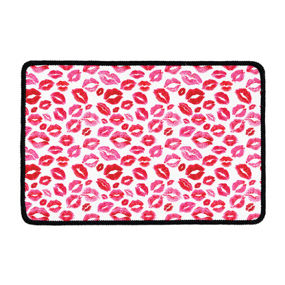 Red And Pink Lips Pattern Print Kitchen Mat