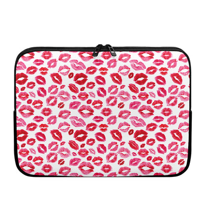 Red And Pink Lips Pattern Print Laptop Sleeve
