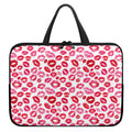 Red And Pink Lips Pattern Print Laptop Sleeve With Handle