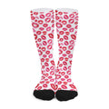 Red And Pink Lips Pattern Print Long Socks