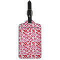 Red And Pink Lips Pattern Print Luggage Tag