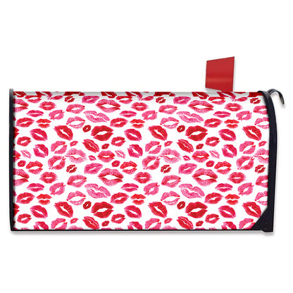 Red And Pink Lips Pattern Print Mailbox Cover