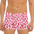 Red And Pink Lips Pattern Print Men's Short Boxer Briefs