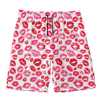 Red And Pink Lips Pattern Print Men's Swim Trunks