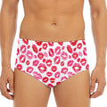 Red And Pink Lips Pattern Print Men's Triangle Swim Briefs