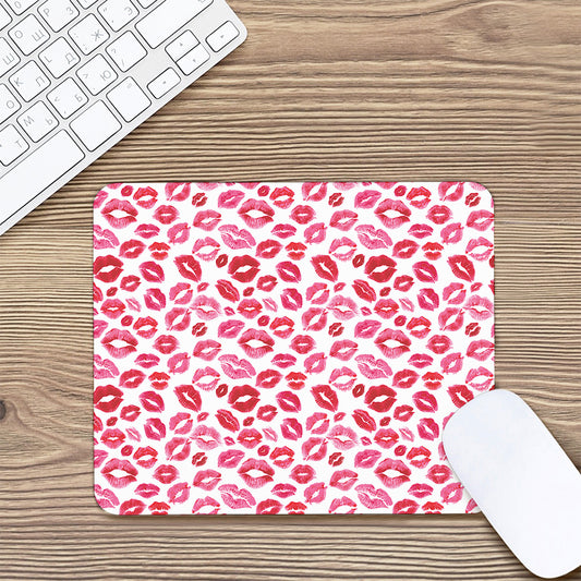 Red And Pink Lips Pattern Print Mouse Pad